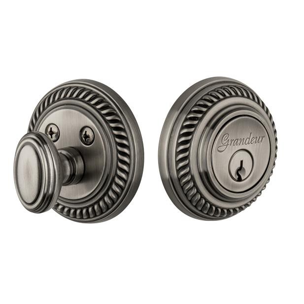 Grandeur by Nostalgic Warehouse NEW Single Cylinder Deadbolt Keyed Differently - Newport in Antique Pewter